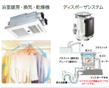 浴室暖房換気乾燥機、24時間 換気システムなどの住環境機器